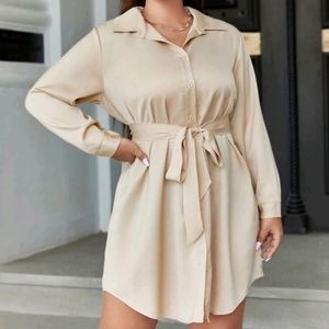 Champagne shirt dress